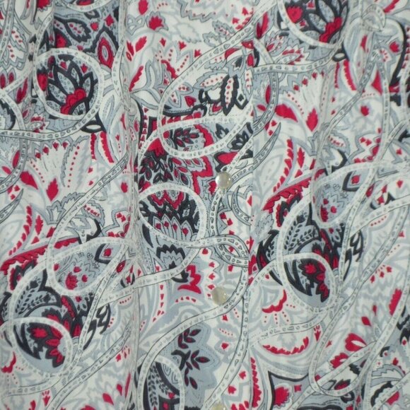 1980s Bleyle Pink Gray Paisley Polyester Button - Picture 2 of 7